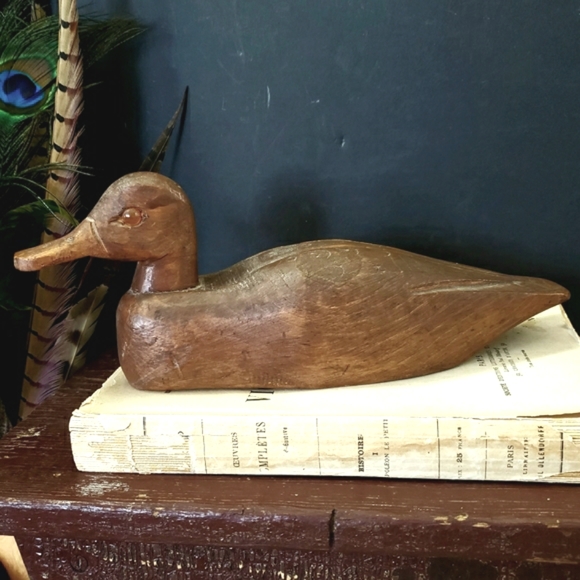 Handcarved wooden duck decoy, Cozy Cabincore, man cave, hunting lodge - Picture 2 of 11